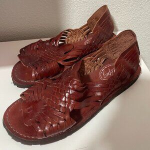 Women's brown leather Huaraches (Hecho en Mexico) ≈size 9.5W
